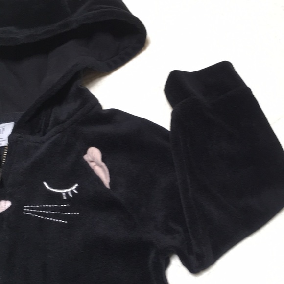 2T (2/$20) Black Cat Velour Hoodie by Gap - Picture 5 of 16